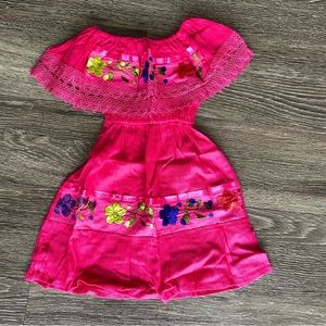 Hand Embroidered Mexican Girls Dress Size 2/Vestido Mexicano